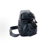 PRADA Re-Nylon enamel metal triangular logo crossbody single-shoulder bag for men in denim color